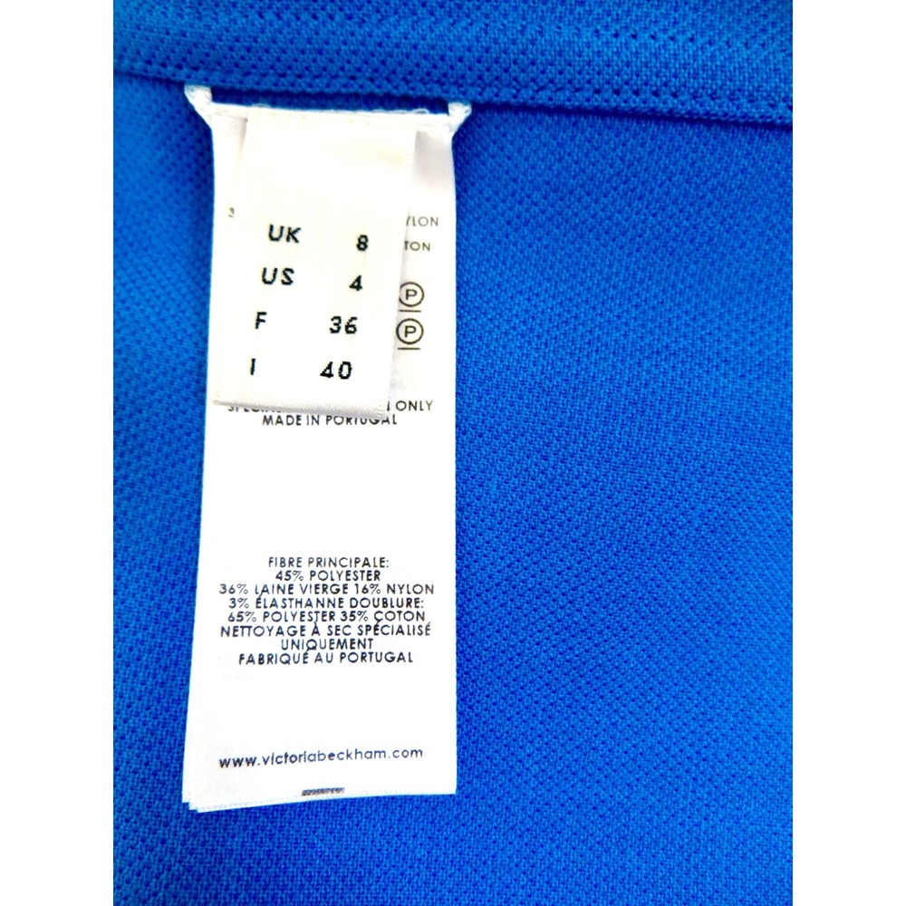 NEW! Victoria Beckham Wool Blend Bodycon Midi Dress Royal Blue SZ 4 - Picture 8 of 9